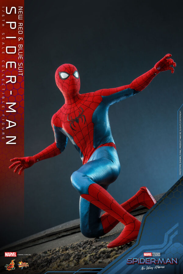 06 - sp Hot Toys No Way Home - Spider-Man New Red and Blue Suit - Imagen 4