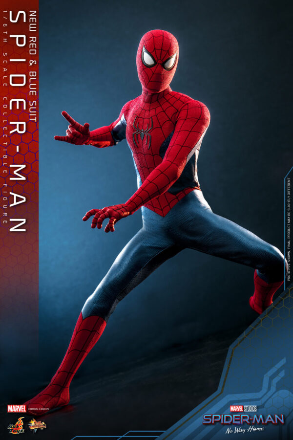 07 - sp Hot Toys No Way Home - Spider-Man New Red and Blue Suit - Imagen 5
