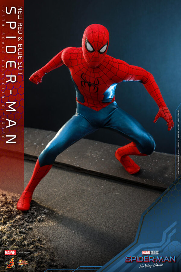 08 - sp Hot Toys No Way Home - Spider-Man New Red and Blue Suit - Imagen 6
