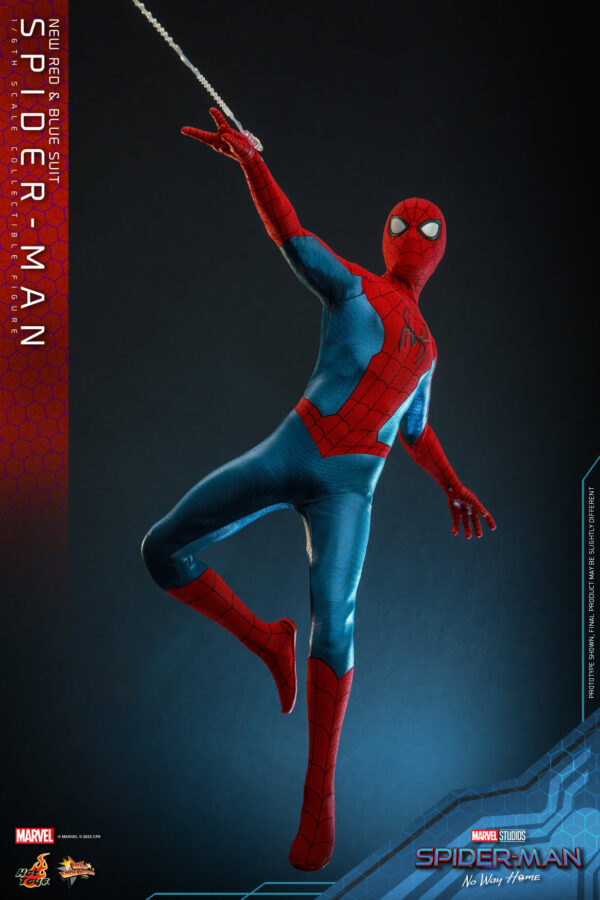 11 - sp Hot Toys No Way Home - Spider-Man New Red and Blue Suit - Imagen 9