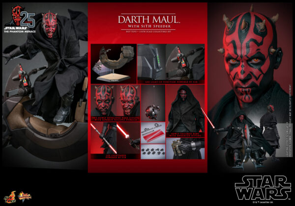 838765438287470 Hot Toys Star Wars Episode I - Darth Maul with Speeder Set (2.0) - Imagen 1