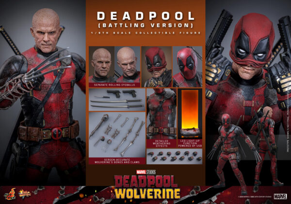 DeadBD (1) Hot Toys Deadpool and Wolverine - Deadpool Battling Version - Imagen 1