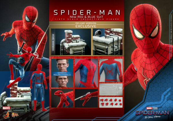 SpiRbDx (1) Hot Toys No Way Home - Spider-Man New Red and Blue Suit Deluxe Edition - Imagen 1