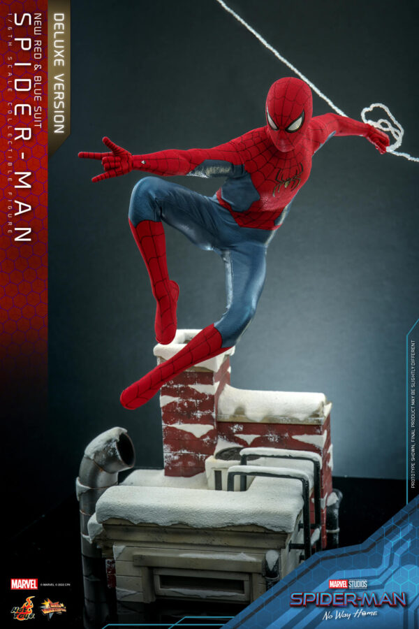 SpiRbDx (11) Hot Toys No Way Home - Spider-Man New Red and Blue Suit Deluxe Edition - Imagen 12