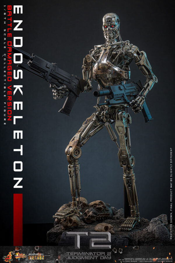 Endo (13) Hot Toys Terminator 2 Judgment Day - Endoskeleton (Battle Damaged Version) - Imagen 14