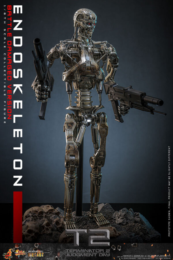 Endo (15) Hot Toys Terminator 2 Judgment Day - Endoskeleton (Battle Damaged Version) - Imagen 16