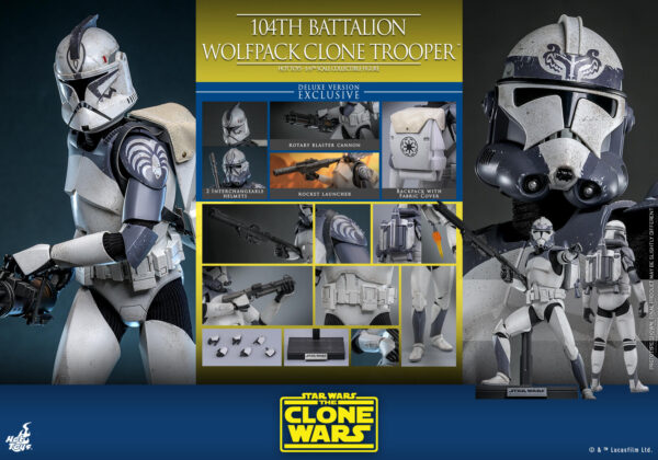 Wolfpack (1) Hot Toys Star Wars The Clone Wars - 104Th Batalion Wolfpack Clone Trooper Deluxe - Imagen 1