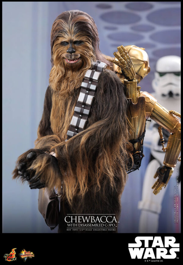 chewie (13) Hot Toys Star Wars Episode V - Chewbacca with Disassembled C-3po - Imagen 14
