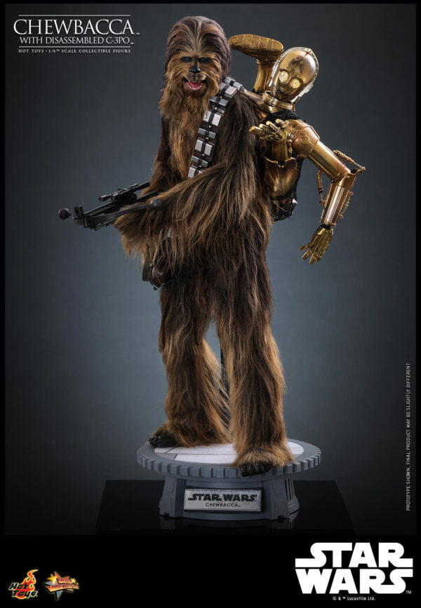 chewie (7) Hot Toys Star Wars Episode V - Chewbacca with Disassembled C-3po - Imagen 8