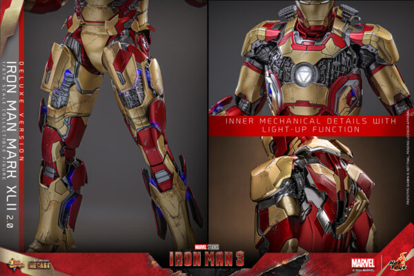 im3dx (11) Hot Toys Iron Man 3 - Iron Man Mark XLII 2.0 Deluxe Edition - Imagen 12