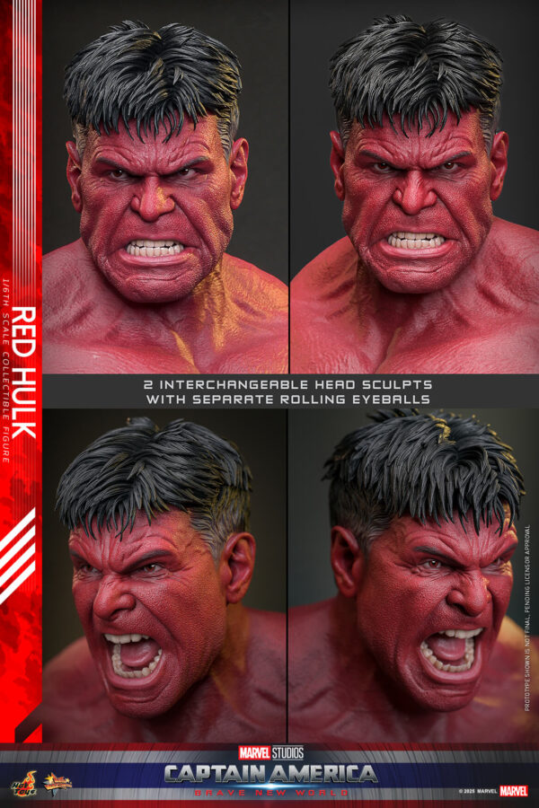 redhulk (11) Hot Toys Captain America Brave New World - Red Hulk - Imagen 12